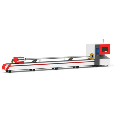1500w IPG Boru Tüp Fiber Lazer Kesim Makinesi Yuvarlak Yumuşak Çelik İçin Otomatik Yükleme 6m
