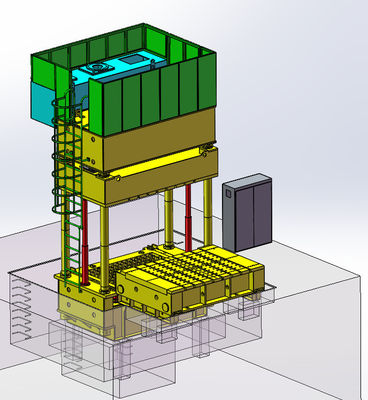 Hareketli Çalışma Tezgahı 200ton 2300x1300mm ile Dört Sütun Hidrolik Derin Çekme Pres Makinesi