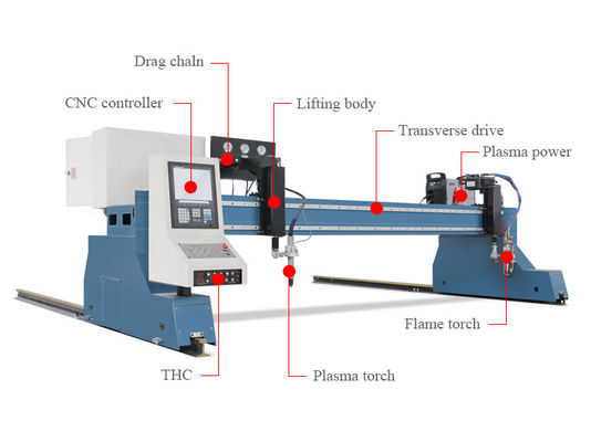 440V CNC Plazma Kesme Makinesi 3000X10000mm, Airgas Plazma Kesici